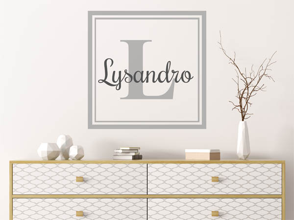 Wandtattoo Lysandro als eckiges Monogramm