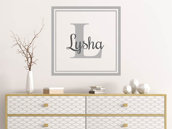Wandtattoo Lysha als eckiges Monogramm