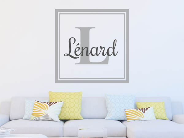 Wandtattoo Lénard als eckiges Monogramm