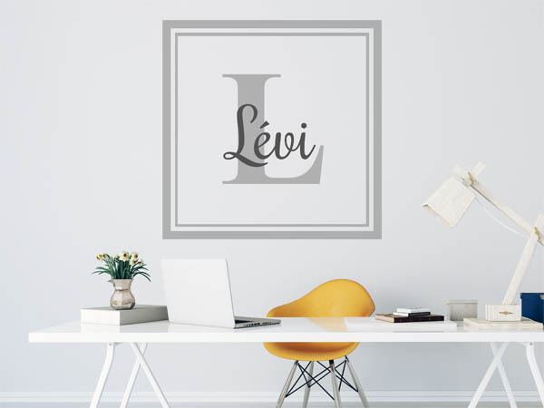 Wandtattoo Lévi als eckiges Monogramm