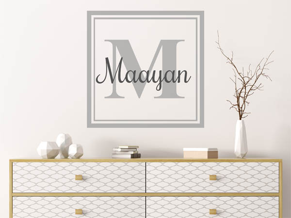 Wandtattoo Maayan als eckiges Monogramm