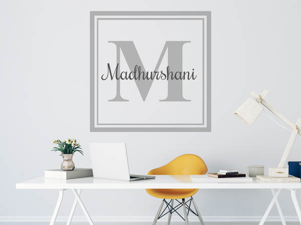 Wandtattoo Madhurshani als eckiges Monogramm