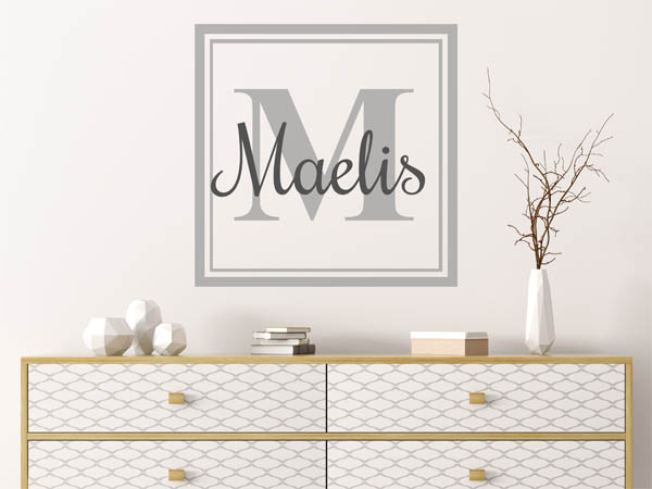 Wandtattoo Maelis als eckiges Monogramm