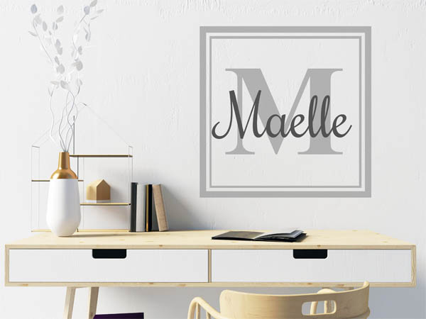 Wandtattoo Maelle als eckiges Monogramm