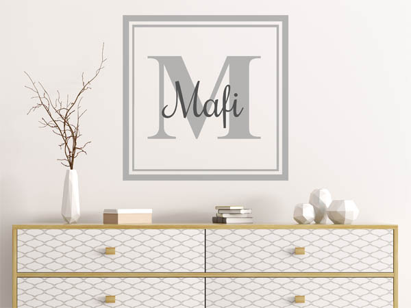 Wandtattoo Mafi als eckiges Monogramm