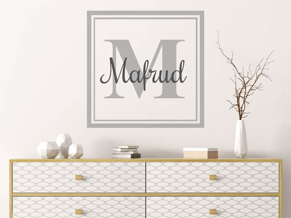 Wandtattoo Mafrud als eckiges Monogramm