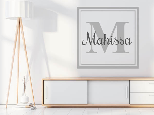 Wandtattoo Mahissa als eckiges Monogramm
