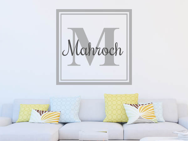 Wandtattoo Mahroch als eckiges Monogramm