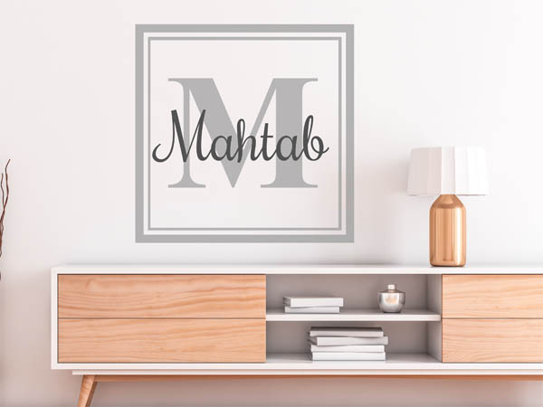 Wandtattoo Mahtab als eckiges Monogramm