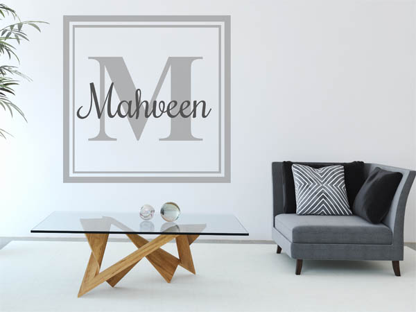 Wandtattoo Mahveen als eckiges Monogramm