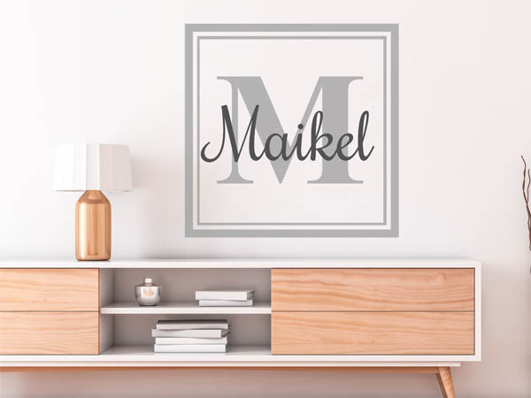 Wandtattoo Maikel als eckiges Monogramm