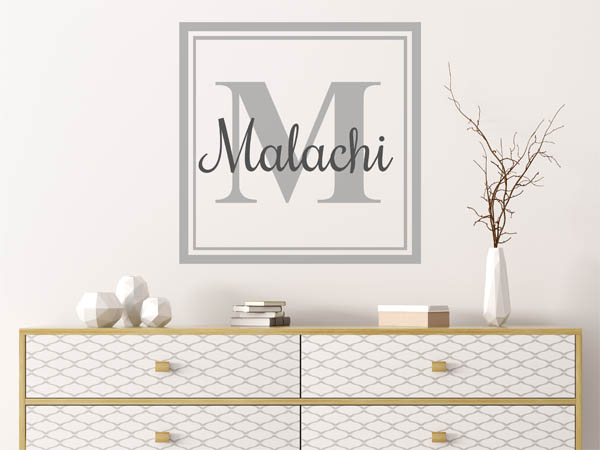 Wandtattoo Malachi als eckiges Monogramm