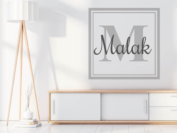 Wandtattoo Malak als eckiges Monogramm