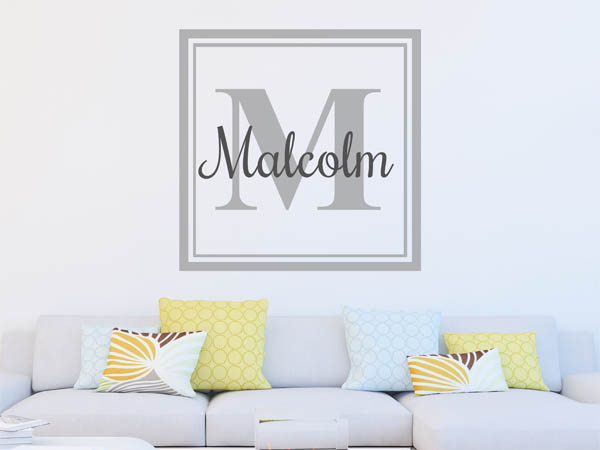 Wandtattoo Malcolm als eckiges Monogramm