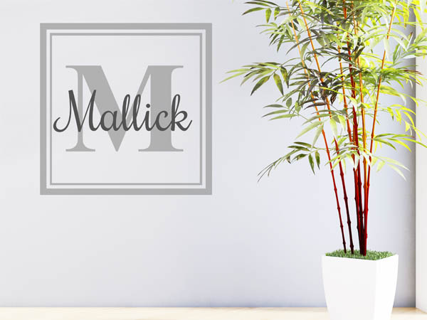 Wandtattoo Mallick als eckiges Monogramm