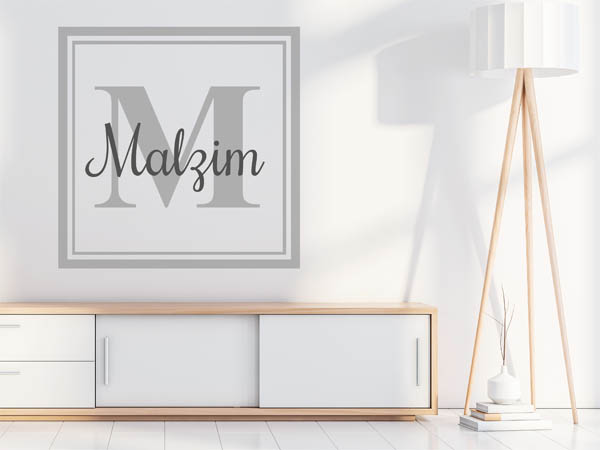 Wandtattoo Malzim als eckiges Monogramm