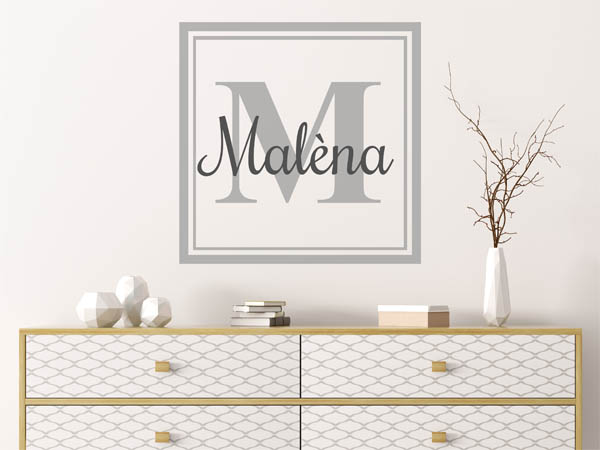 Wandtattoo Malèna als eckiges Monogramm