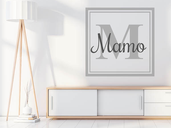 Wandtattoo Mamo als eckiges Monogramm