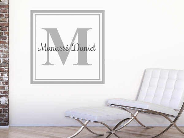 Wandtattoo Manassé-Daniel als eckiges Monogramm