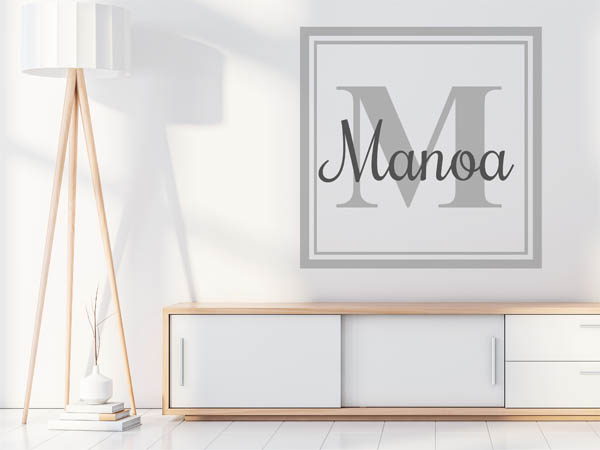 Wandtattoo Manoa als eckiges Monogramm