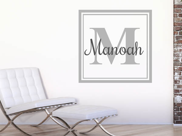 Wandtattoo Manoah als eckiges Monogramm