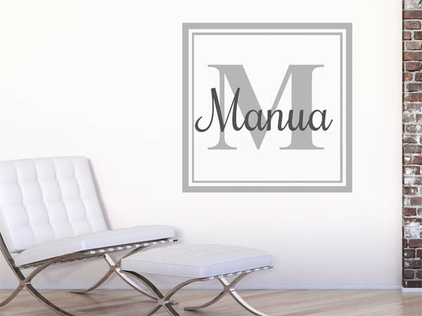 Wandtattoo Manua als eckiges Monogramm