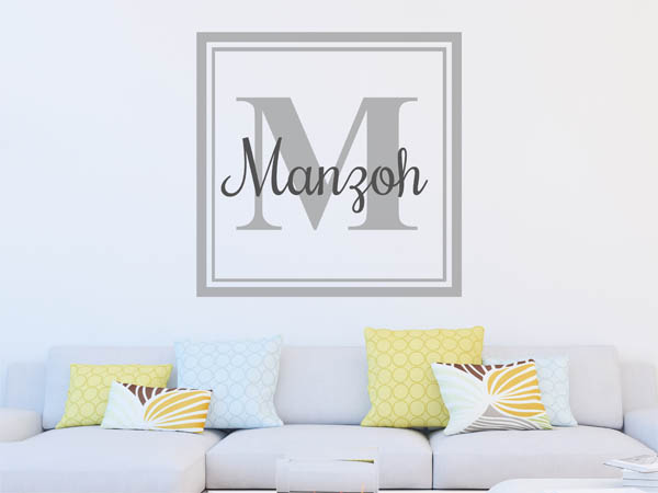 Wandtattoo Manzoh als eckiges Monogramm