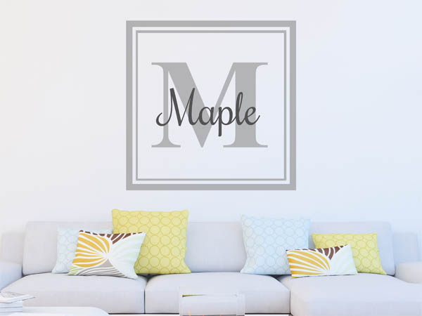 Wandtattoo Maple als eckiges Monogramm