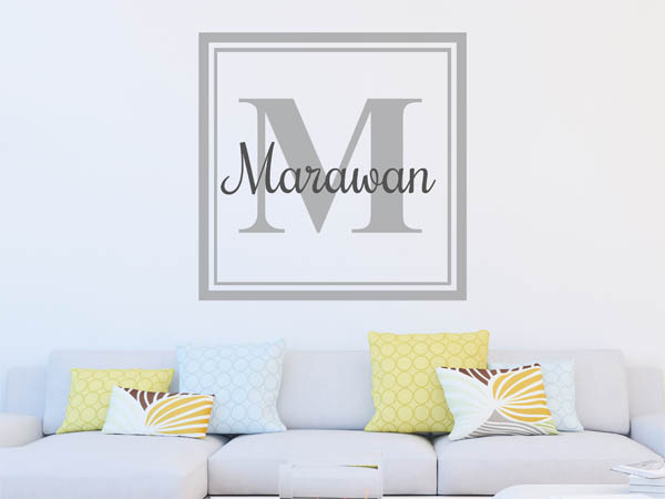 Wandtattoo Marawan als eckiges Monogramm