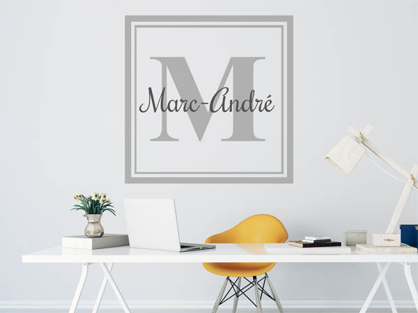 Wandtattoo Marc-André als eckiges Monogramm