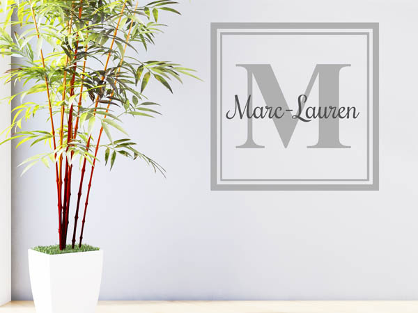Wandtattoo Marc-Lauren als eckiges Monogramm