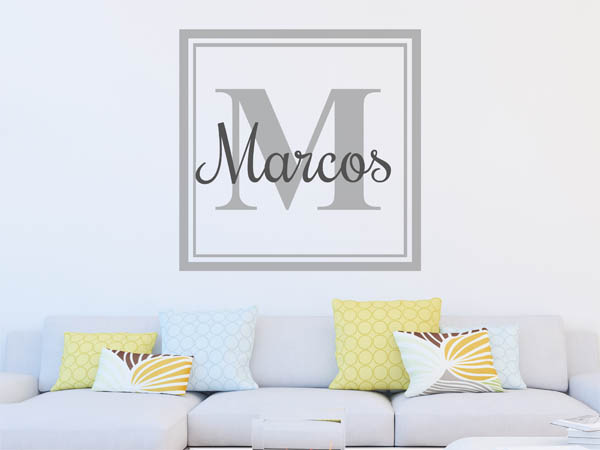 Wandtattoo Marcos als eckiges Monogramm