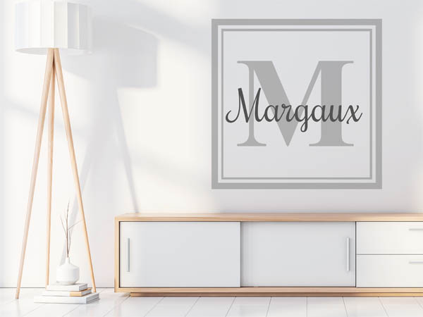 Wandtattoo Margaux als eckiges Monogramm