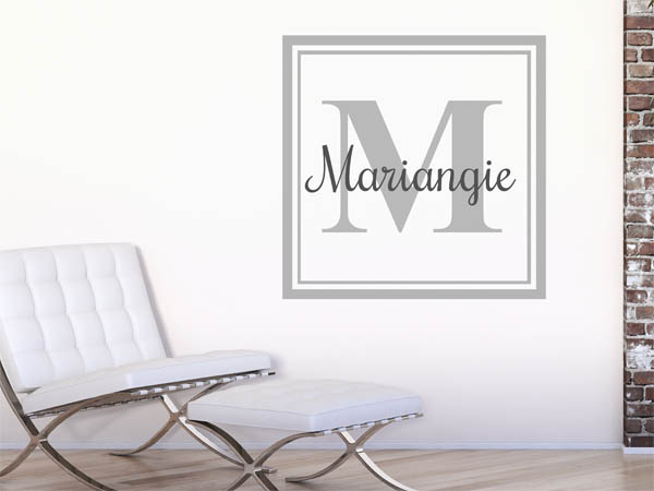 Wandtattoo Mariangie als eckiges Monogramm