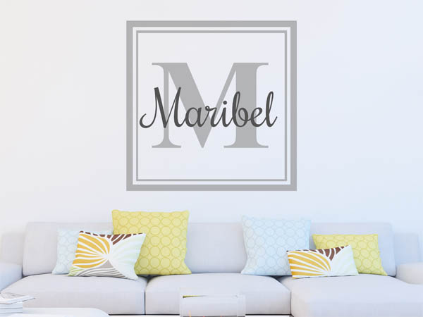Wandtattoo Maribel als eckiges Monogramm