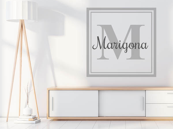 Wandtattoo Marigona als eckiges Monogramm