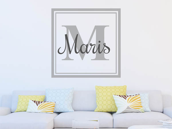 Wandtattoo Maris als eckiges Monogramm