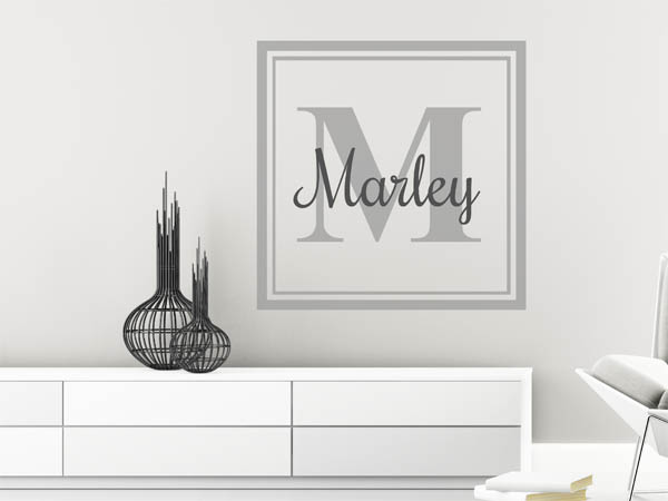 Wandtattoo Marley als eckiges Monogramm