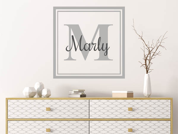 Wandtattoo Marly als eckiges Monogramm