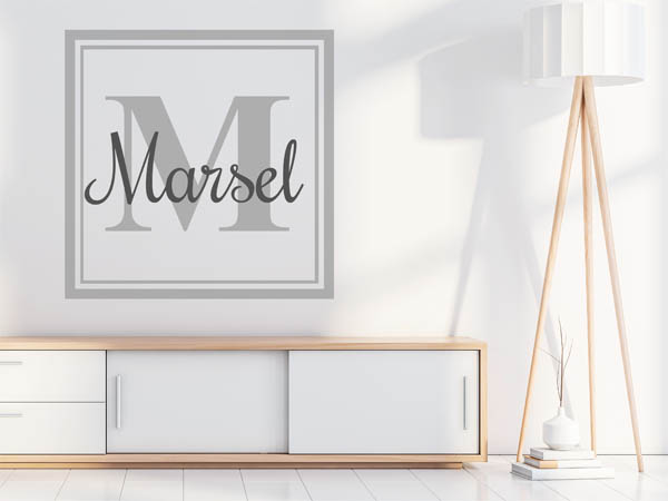 Wandtattoo Marsel als eckiges Monogramm