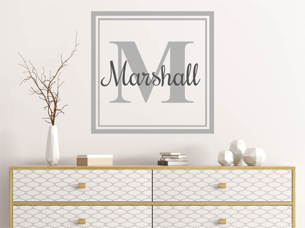 Wandtattoo Marshall als eckiges Monogramm