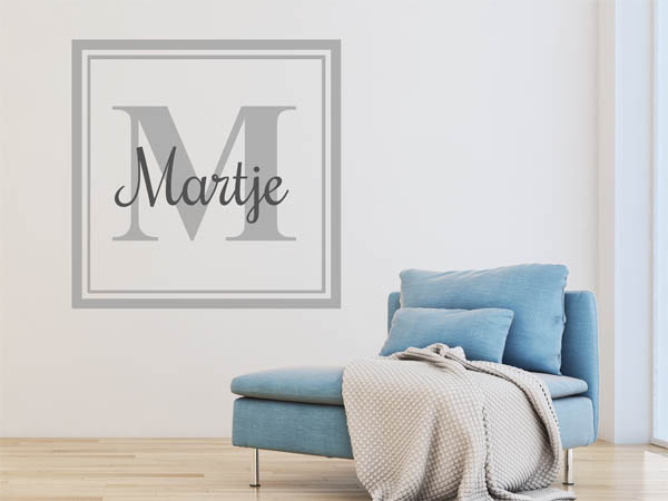 Wandtattoo Martje als eckiges Monogramm