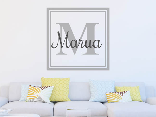 Wandtattoo Marua als eckiges Monogramm