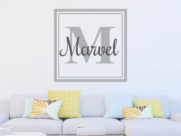 Wandtattoo Marvel als eckiges Monogramm