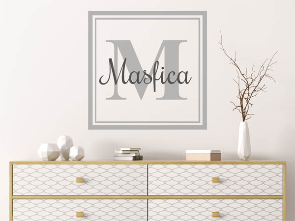 Wandtattoo Masfica als eckiges Monogramm