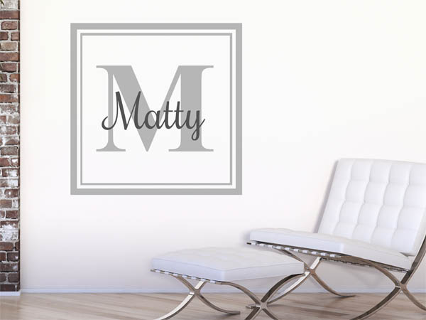 Wandtattoo Matty als eckiges Monogramm