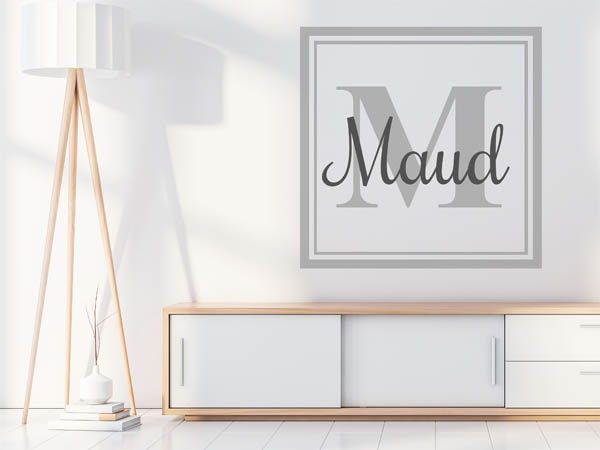 Wandtattoo Maud als eckiges Monogramm