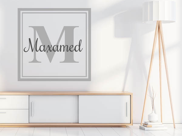 Wandtattoo Maxamed als eckiges Monogramm