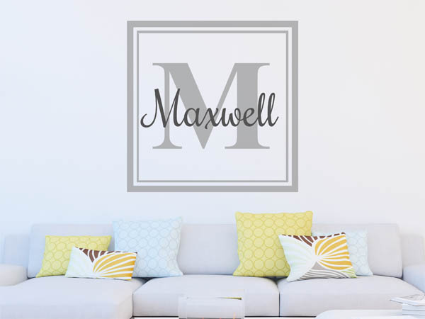 Wandtattoo Maxwell als eckiges Monogramm