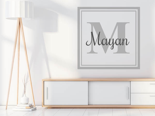 Wandtattoo Mayan als eckiges Monogramm